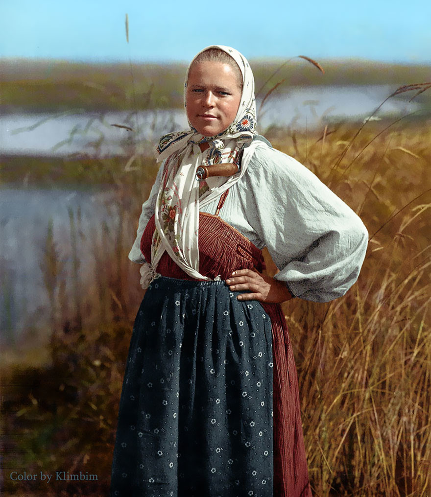 Жнец, 1914 год время, россия, фотография, цвет