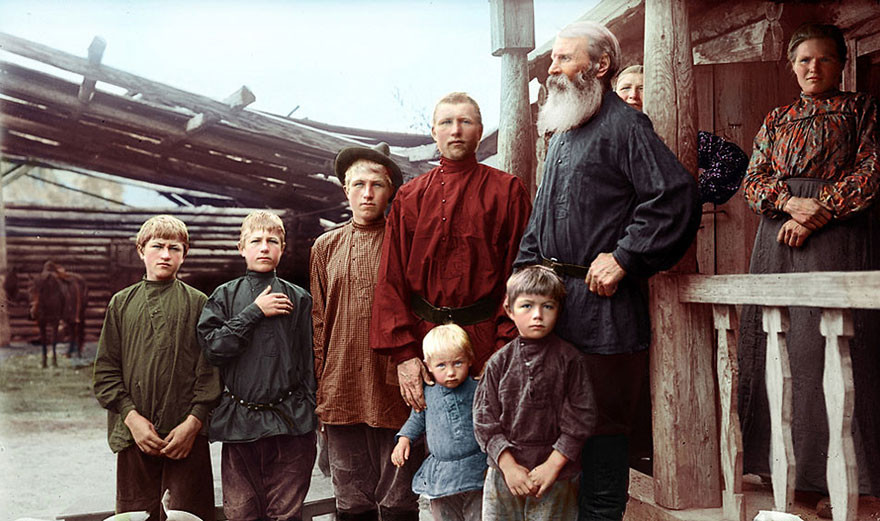 Семья из Екатеринбурга, конец 19 века время, россия, фотография, цвет
