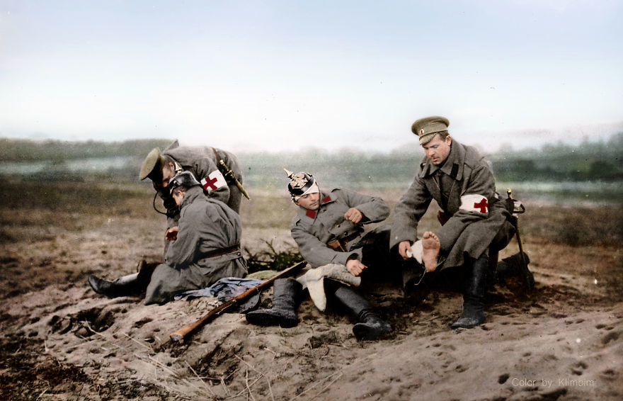 Российский Красный крест на фронте Первой мировой войны. время, россия, фотография, цвет