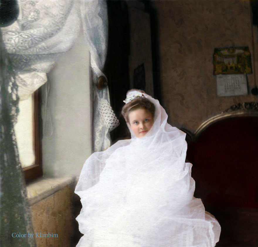Невеста, 1903 год время, россия, фотография, цвет