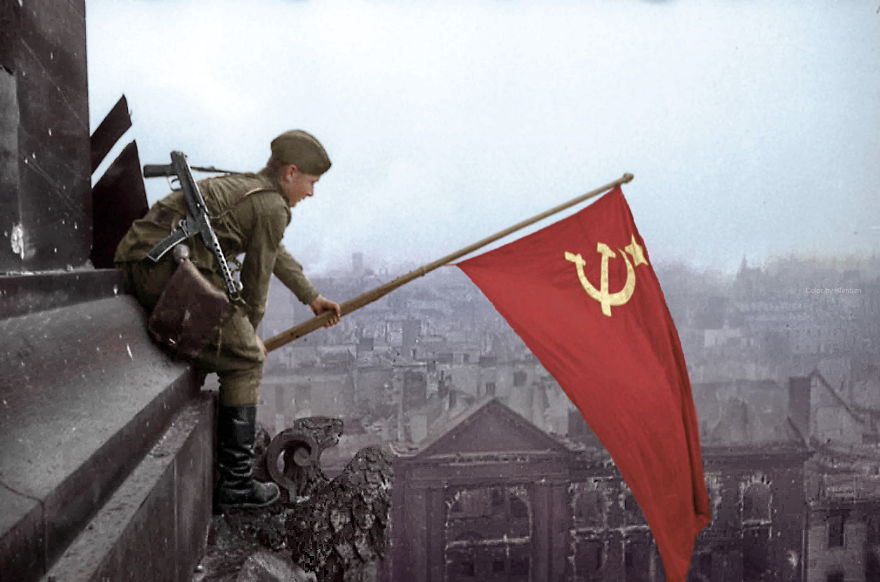 Советский флаг над Берлином, 1945 год время, россия, фотография, цвет