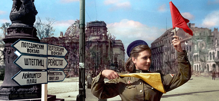 Берлин, 1945 год время, россия, фотография, цвет