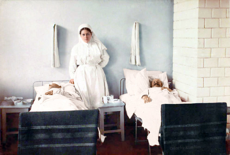 Медсестра, 1914-1916 год время, россия, фотография, цвет