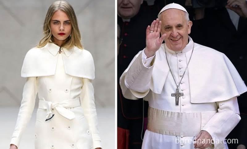 платье фотомодели и Папы Римского похожи
