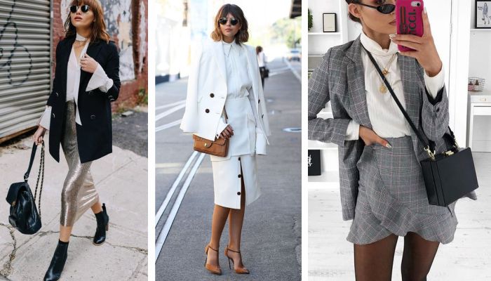 Самый модный дуэт зимы 2018: пиджак + юбка
