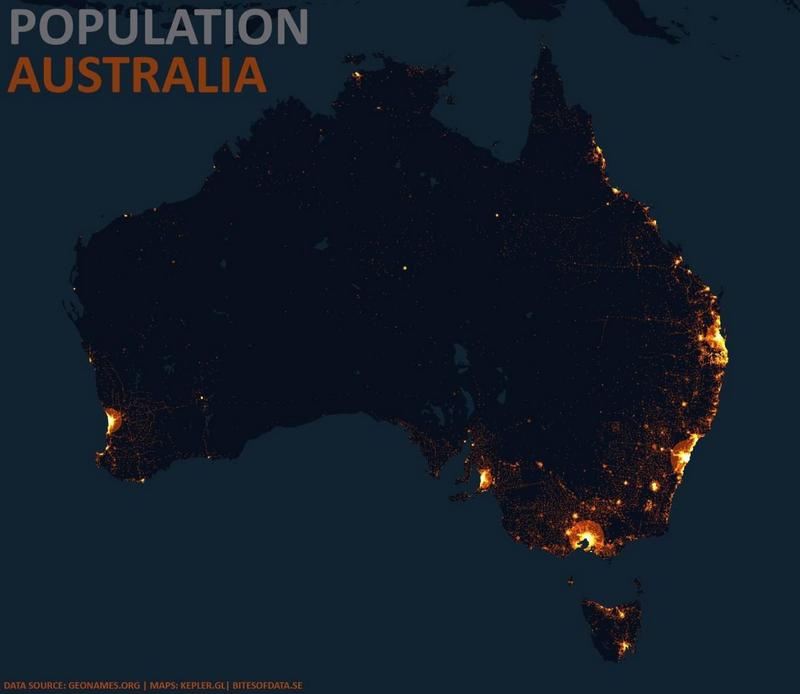 Карта плотности Австралии